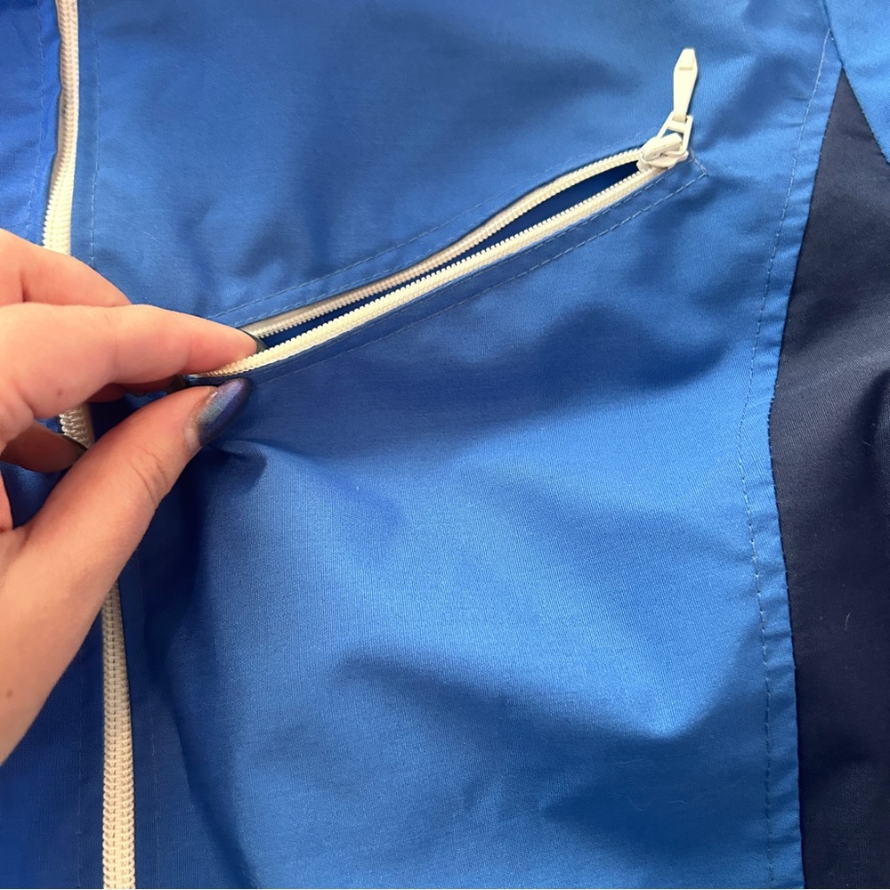 Vintage 70s 80s Tenson Sweden Blue & Navy Zip Windbreaker Streetwear Jacket - Picture 9 of 16